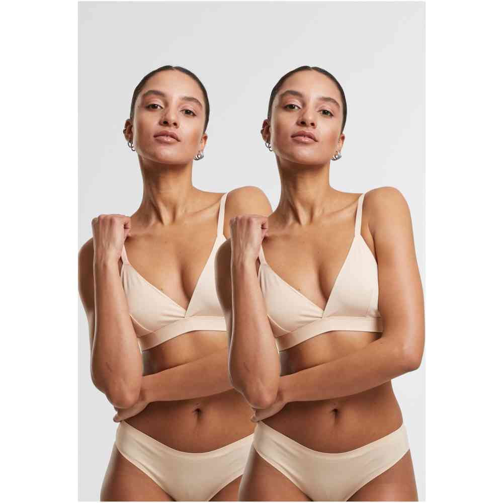 Urban Classics - Basic unpadded 2Pack BH - Huidskleur